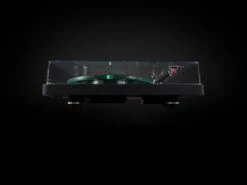 NAD Electronics C 588 2-Speed Turntable With 9" Carbon Fiber Tonearm (Black) -Electronic Audio Store NAD C 588 Front with Cover Black on Black