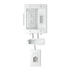 Sanus WSIWPSB1-W1 Ultimate In-Wall Cable Management Kit For Mounted TV & Soundbar (White)