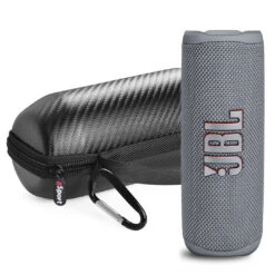 JBL FLIP 6 Portable Waterproof Speaker With GSport Carbon Fiber Case -Electronic Audio Store gSport Flip6 Bundle Standing Grey