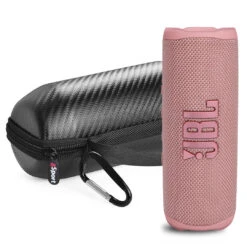 JBL FLIP 6 Portable Waterproof Speaker With GSport Carbon Fiber Case -Electronic Audio Store gSport Flip6 Bundle Standing Pink
