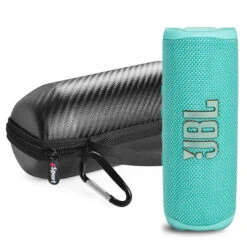 JBL FLIP 6 Portable Waterproof Speaker With GSport Carbon Fiber Case -Electronic Audio Store gSport Flip6 Bundle Standing Teal