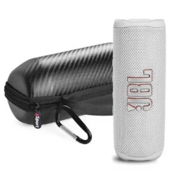 JBL FLIP 6 Portable Waterproof Speaker With GSport Carbon Fiber Case -Electronic Audio Store gSport Flip6 Bundle Standing White