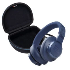 JBL LIVE 660NC Wireless Over-Ear Noise-Cancelling Headphones Bundle With GSport Case -Electronic Audio Store gSport half moon case JBL Live 660NC blue