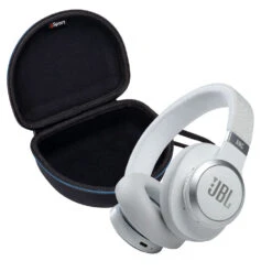 JBL LIVE 660NC Wireless Over-Ear Noise-Cancelling Headphones Bundle With GSport Case -Electronic Audio Store gSport half moon case JBL Live 660NC white