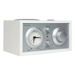 Tivoli Audio - Model Three BT - AM/FM Clock Radio With Bluetooth -Electronic Audio Store tivoli three bt am fm clock radio white angle left